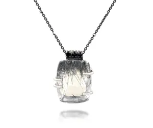 Rutilated Quartz Small Square Ombre Necklace