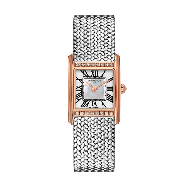 Saint Honore Palais Royal Women's White MOP Dial Silver Rose Gold Watch