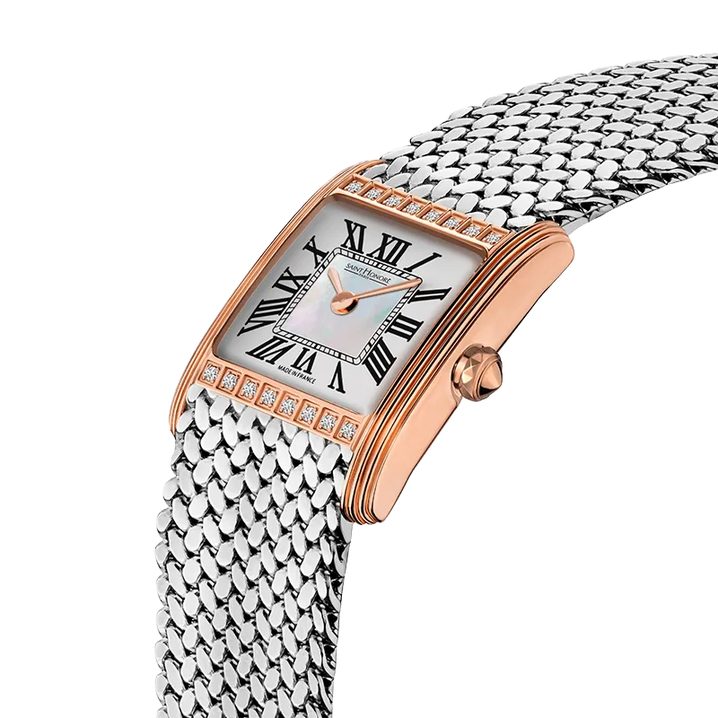 Saint Honore Palais Royal Women's White MOP Dial Silver Rose Gold Watch