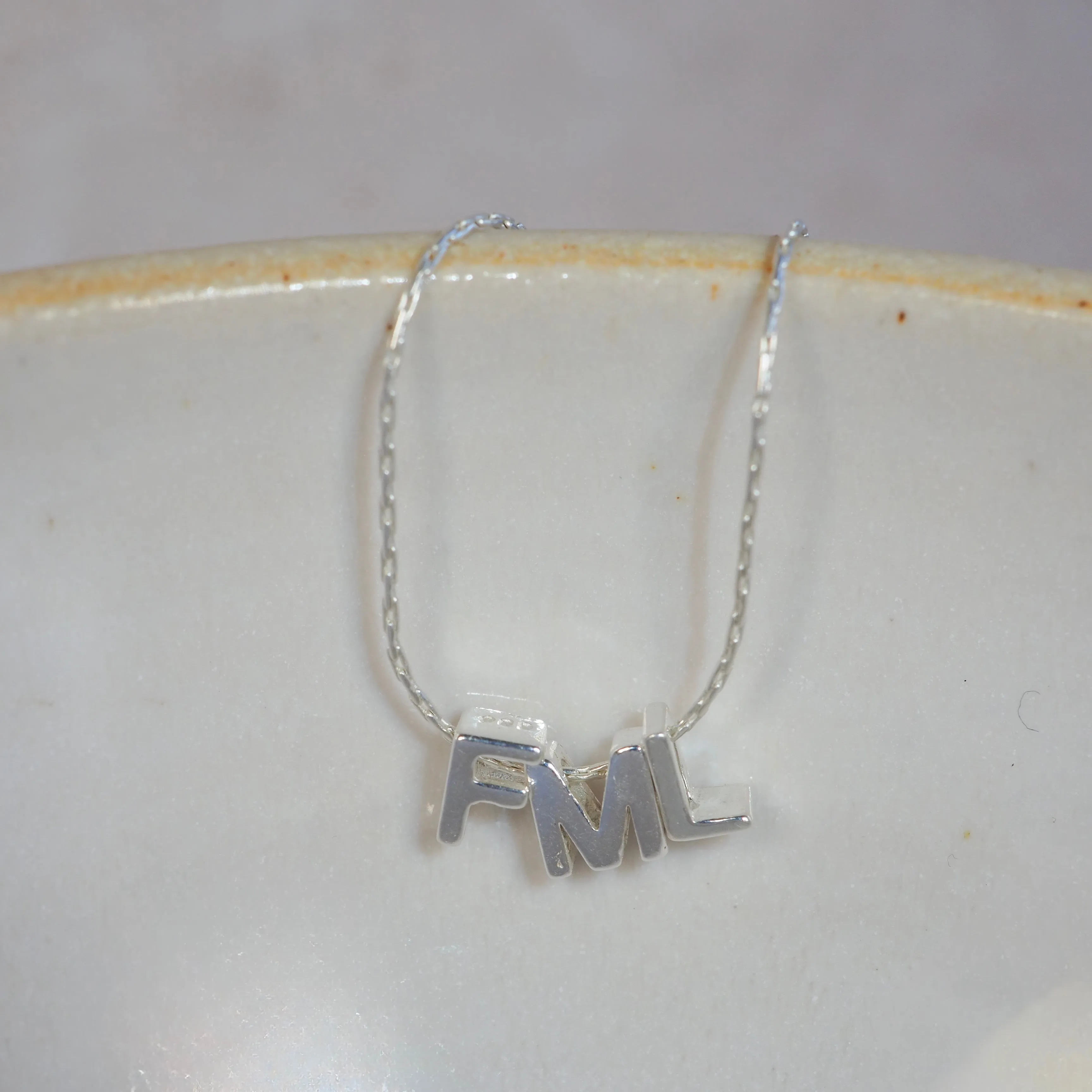 Sale - Sterling Silver Letter Pendant
