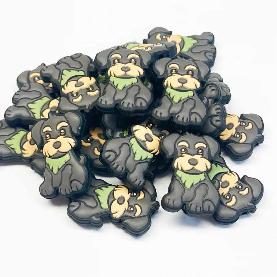 Scottie w/Neck Scarf Silicone Focal Beads Wholesale