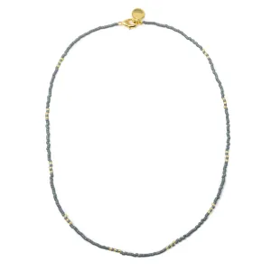 Sea Foam & Sparkle Gold Wunderlust Bead Necklace