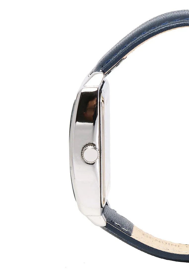 Sean Silver  Leather  Watch (Midnight Blue)