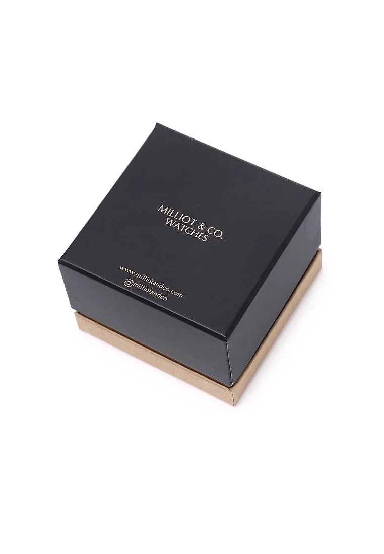Sean Silver  Leather  Watch (Midnight Blue)