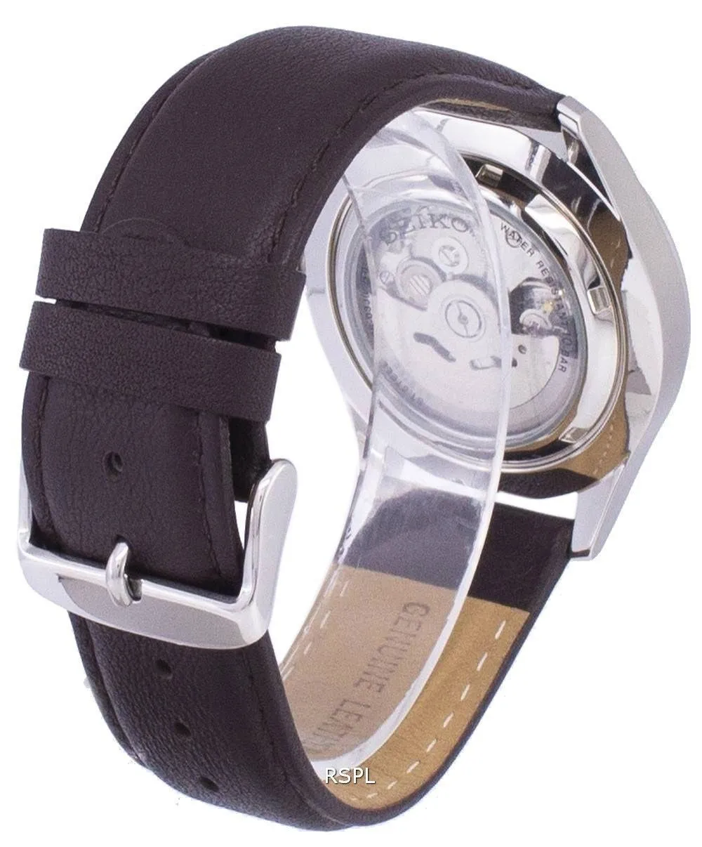 Seiko 5 Sports Automatic Ratio Dark Brown Leather SNZG11K1-LS11 Men's Watch