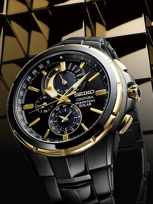 Seiko Coutura Black Dial Men 44mm