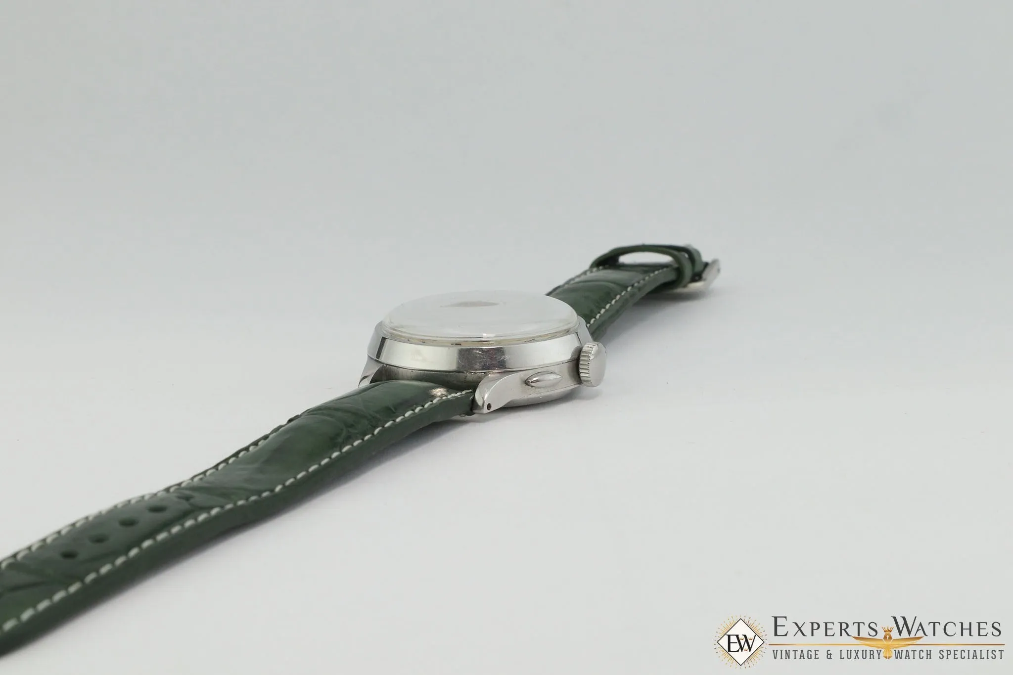 Serviced 1940's Vintage Heuer 345 Big Eye Chronograph Valjoux 71 Pre-Carrera