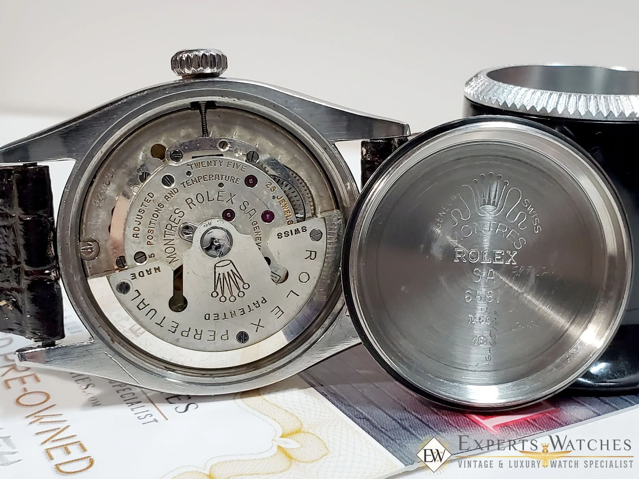 Serviced 1954 Vintage Rolex Oyster Perpetual Chronometer Cal 1030 watch Ref 6581