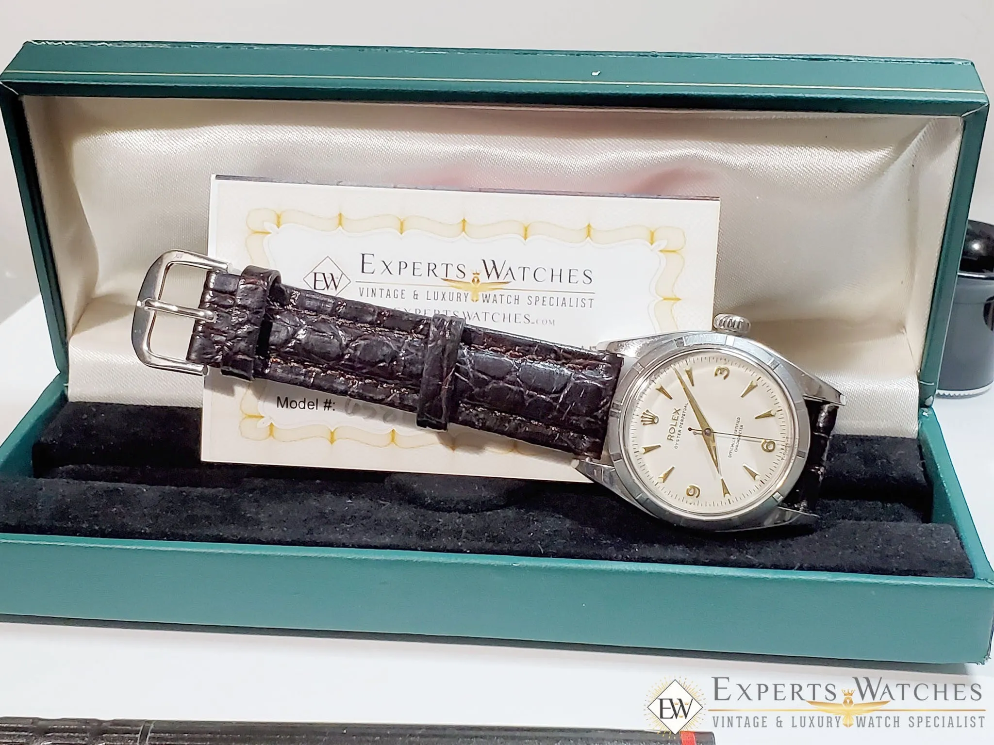 Serviced 1954 Vintage Rolex Oyster Perpetual Chronometer Cal 1030 watch Ref 6581