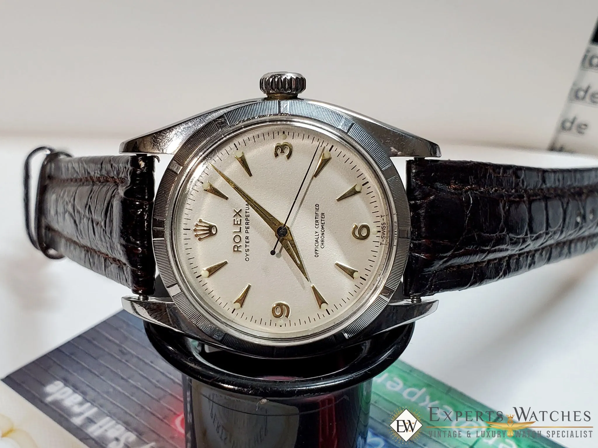 Serviced 1954 Vintage Rolex Oyster Perpetual Chronometer Cal 1030 watch Ref 6581