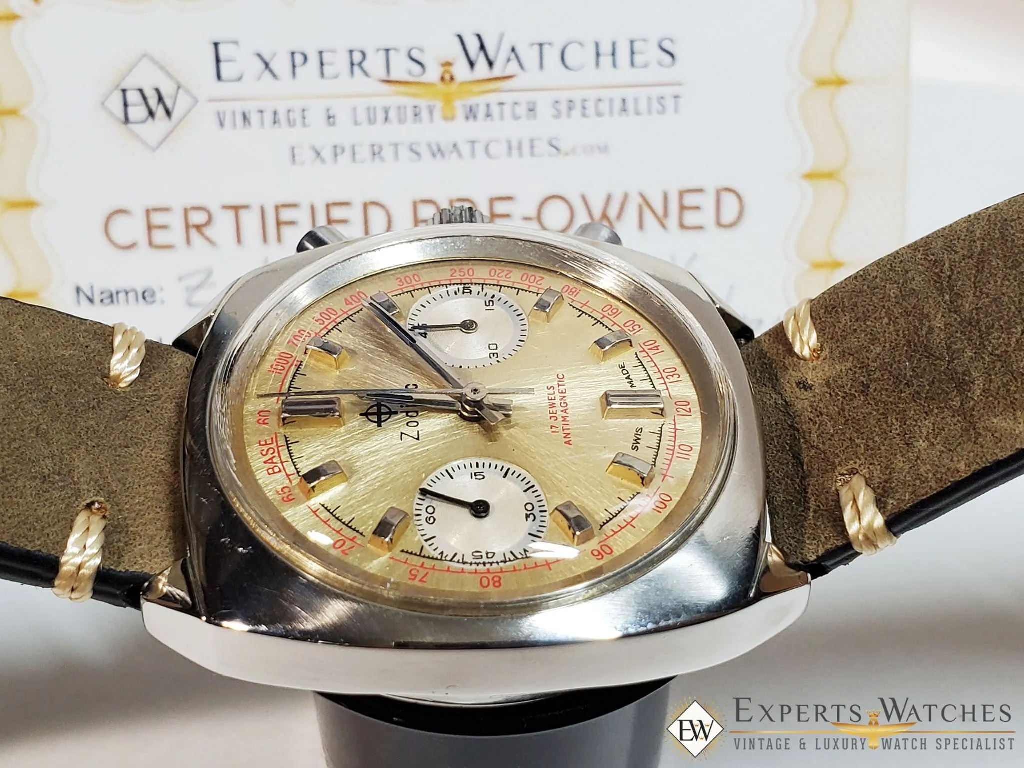Serviced 1968 Vintage ZODIAC LE 'Camaro' Ref 9220 Chronograph VALJOUX 7730 Watch