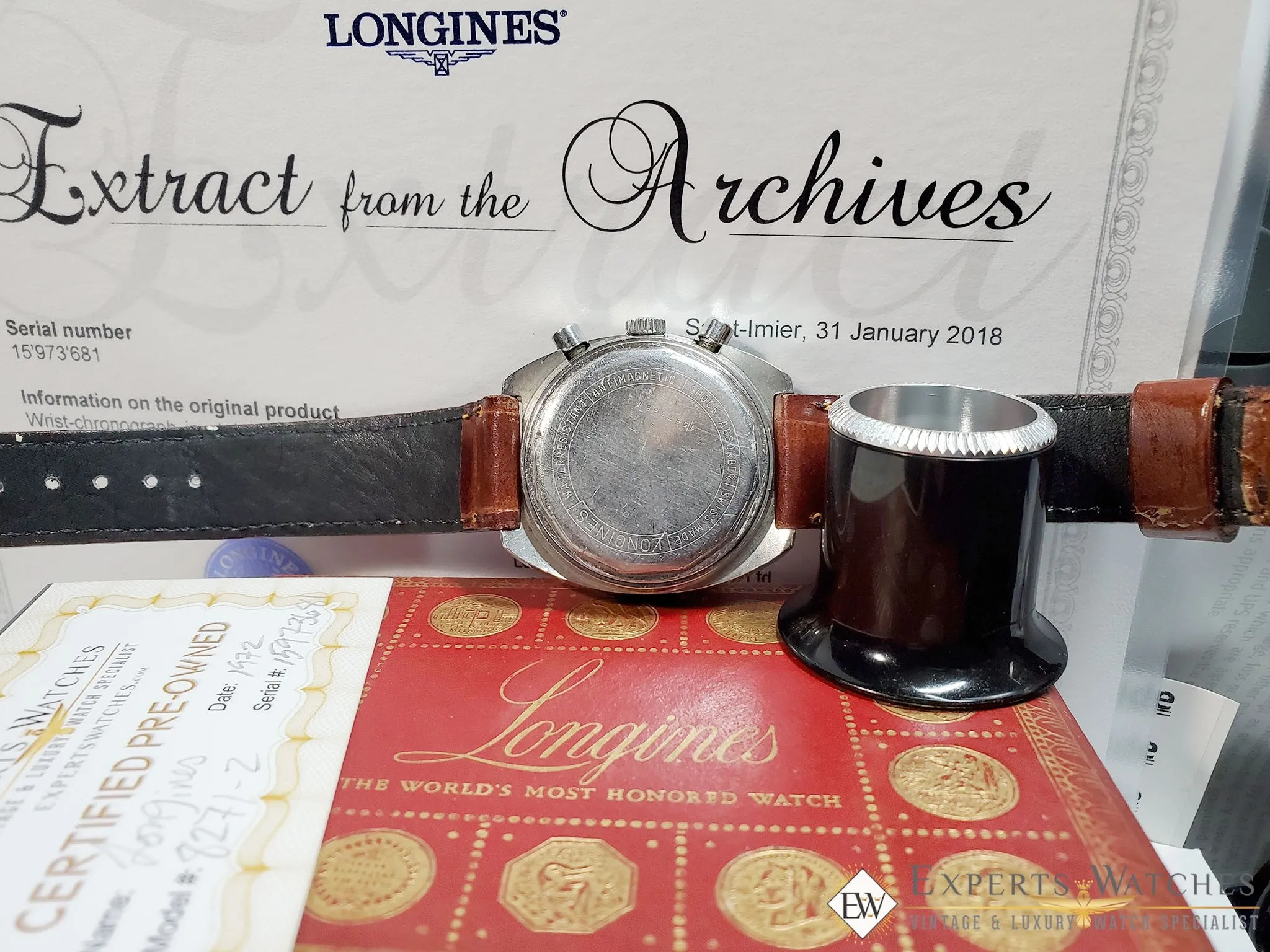 Serviced 1972 Vintage LONGINES NONIUS Chronograph 330 Valjoux 72 8271 Box watch