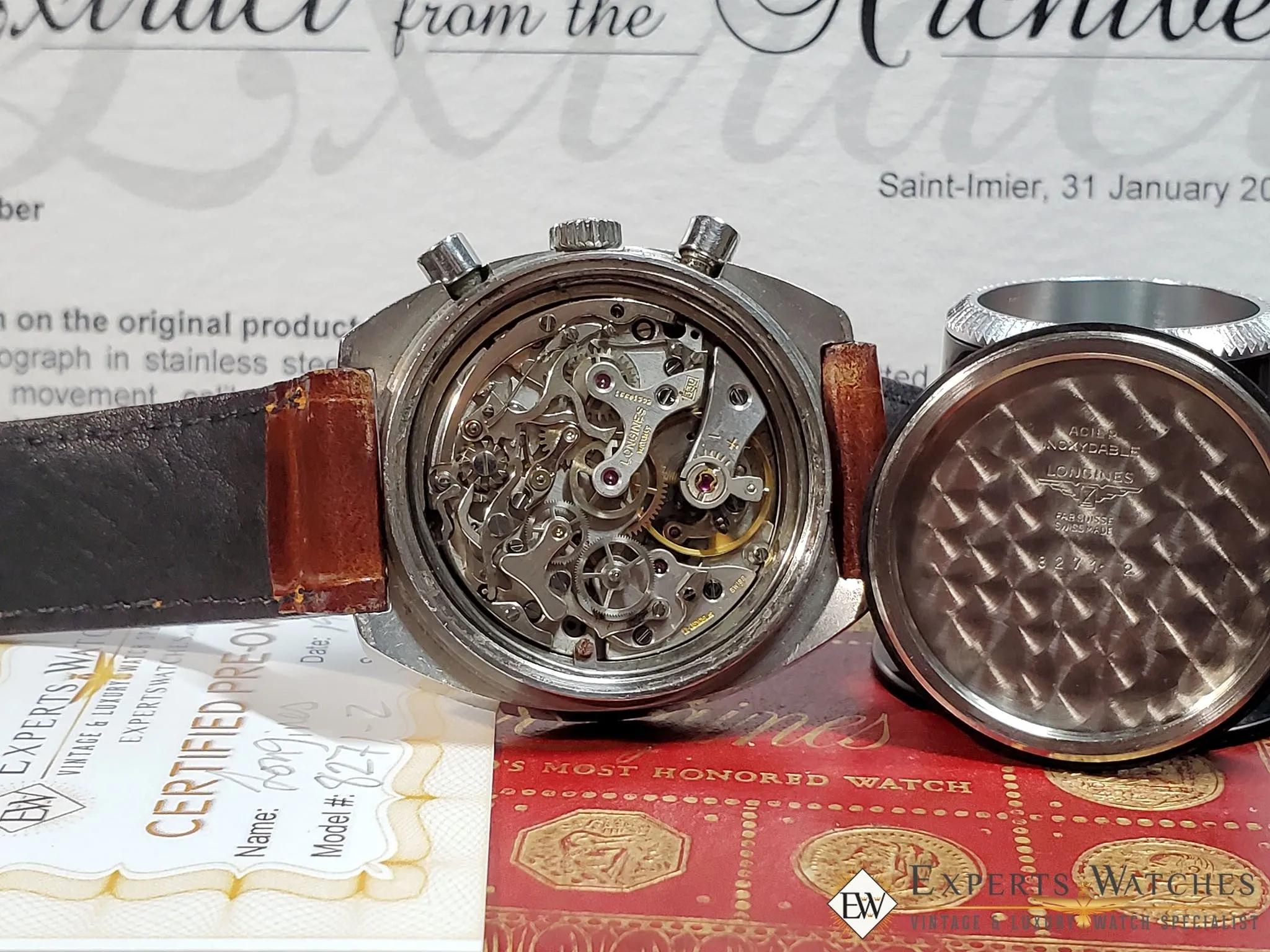 Serviced 1972 Vintage LONGINES NONIUS Chronograph 330 Valjoux 72 8271 Box watch