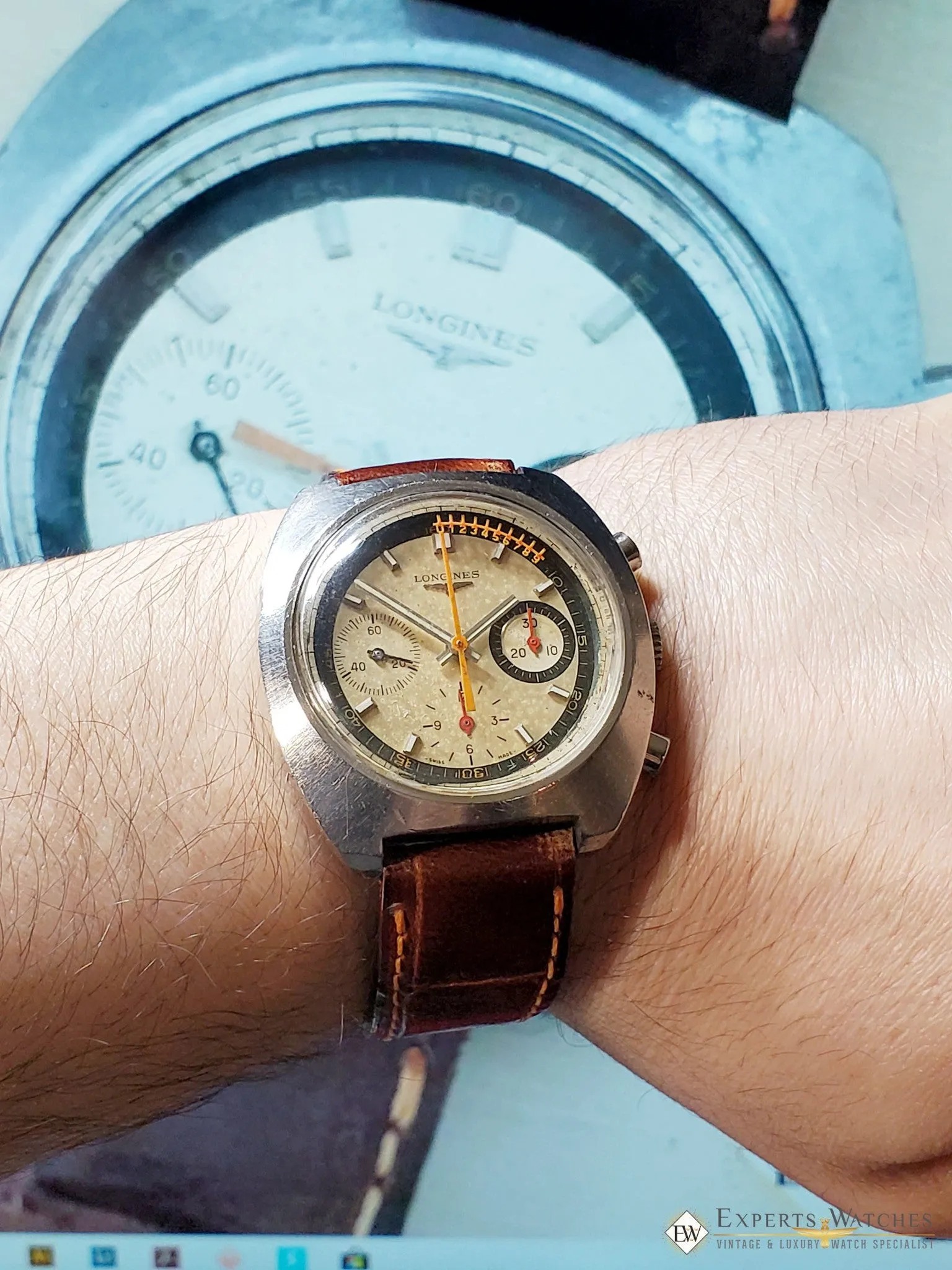 Serviced 1972 Vintage LONGINES NONIUS Chronograph 330 Valjoux 72 8271 Box watch