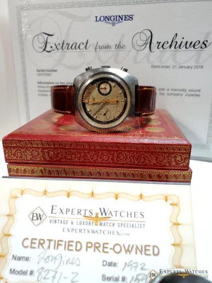 Serviced 1972 Vintage LONGINES NONIUS Chronograph 330 Valjoux 72 8271 Box watch
