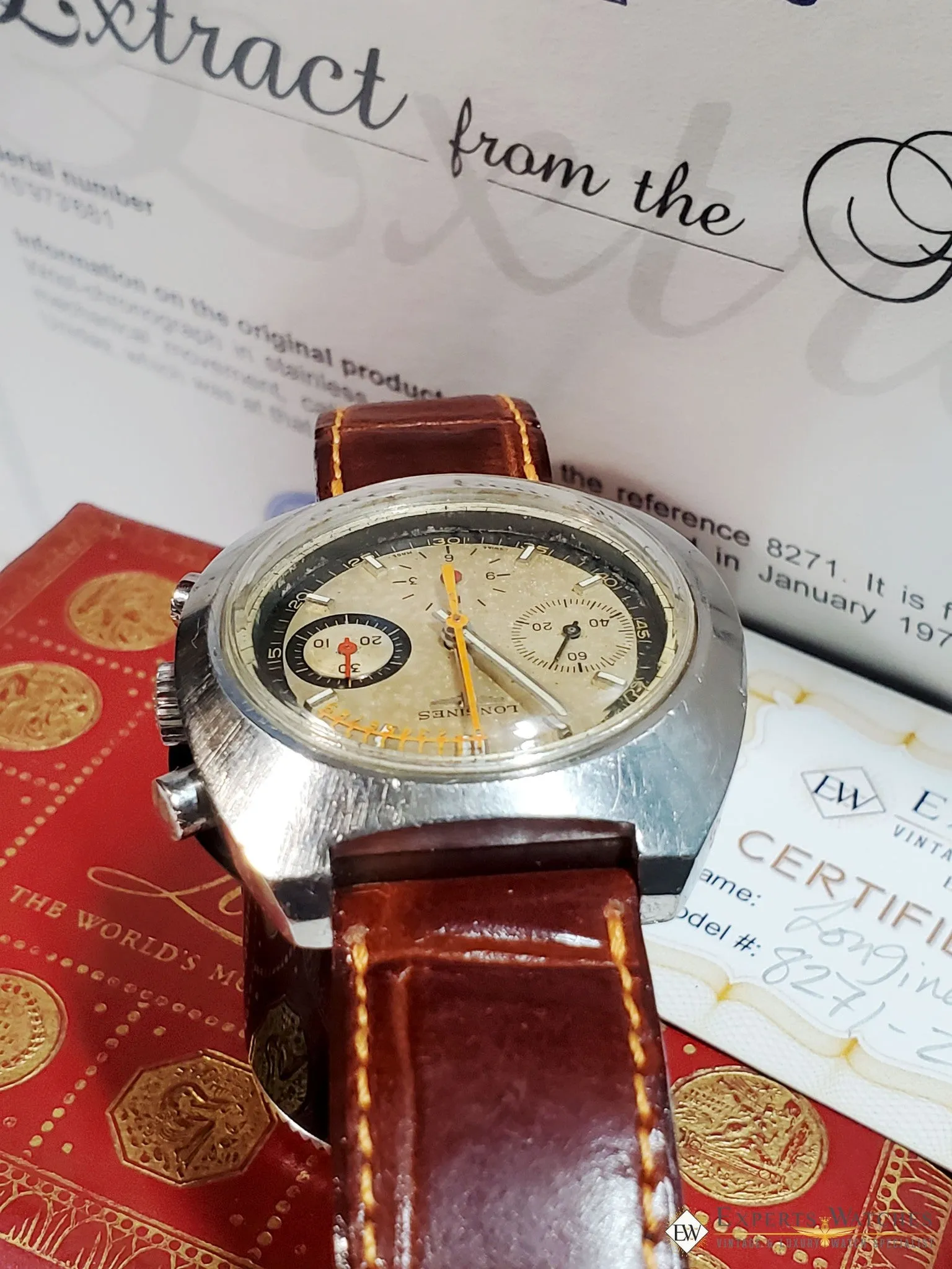 Serviced 1972 Vintage LONGINES NONIUS Chronograph 330 Valjoux 72 8271 Box watch