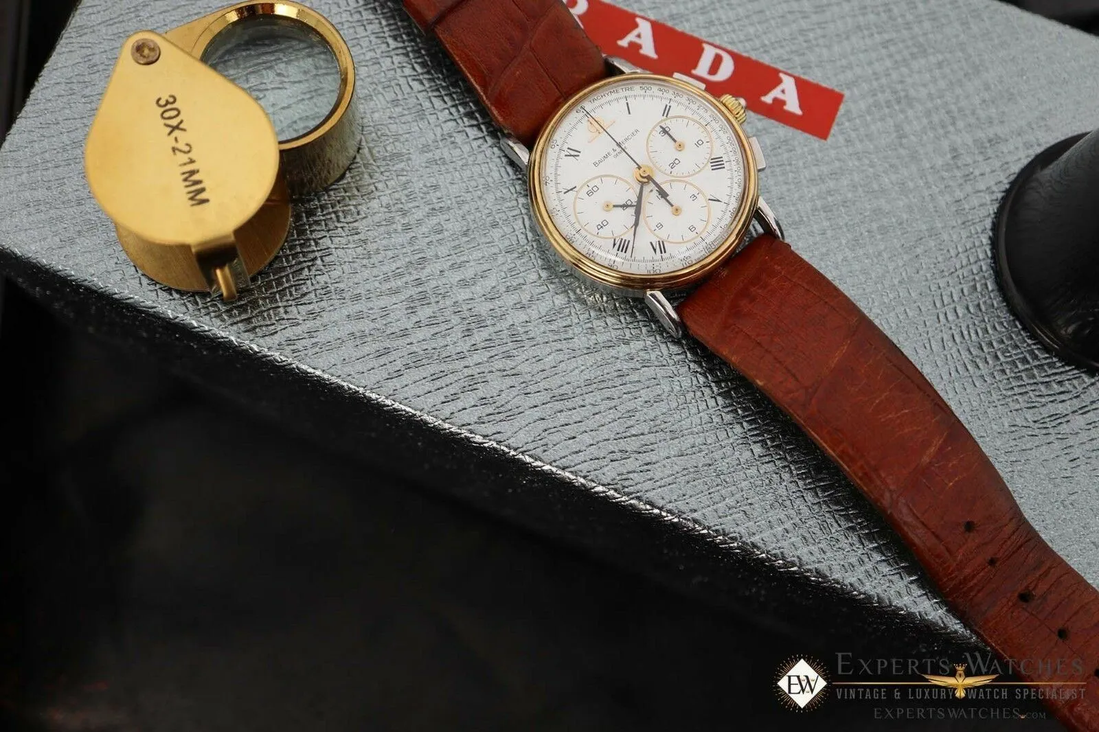 Serviced Vintage BAUME & MERCIER LEMANIA 1873 Chronograph 18K Gold Steel Watch