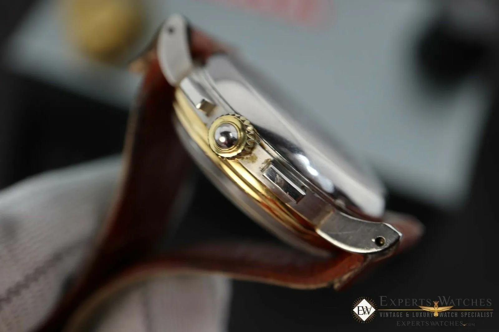 Serviced Vintage BAUME & MERCIER LEMANIA 1873 Chronograph 18K Gold Steel Watch
