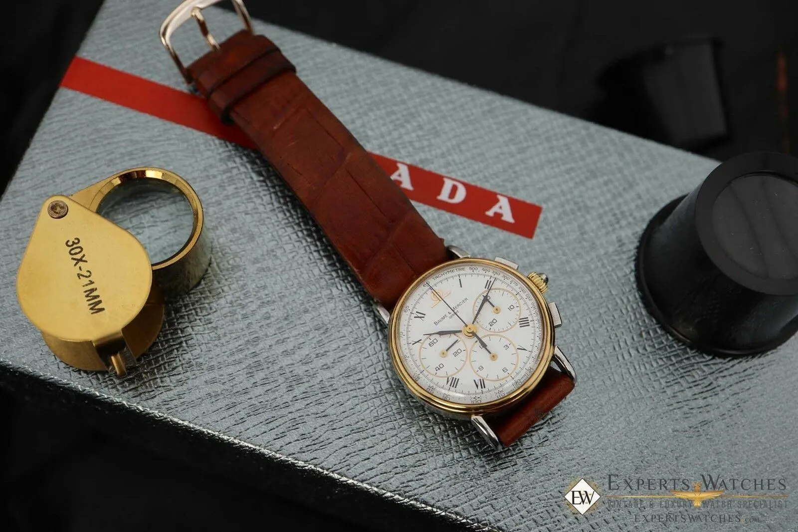 Serviced Vintage BAUME & MERCIER LEMANIA 1873 Chronograph 18K Gold Steel Watch