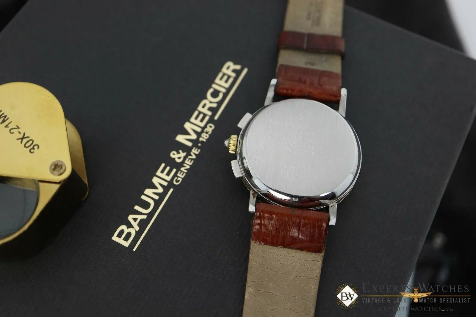 Serviced Vintage BAUME & MERCIER LEMANIA 1873 Chronograph 18K Gold Steel Watch