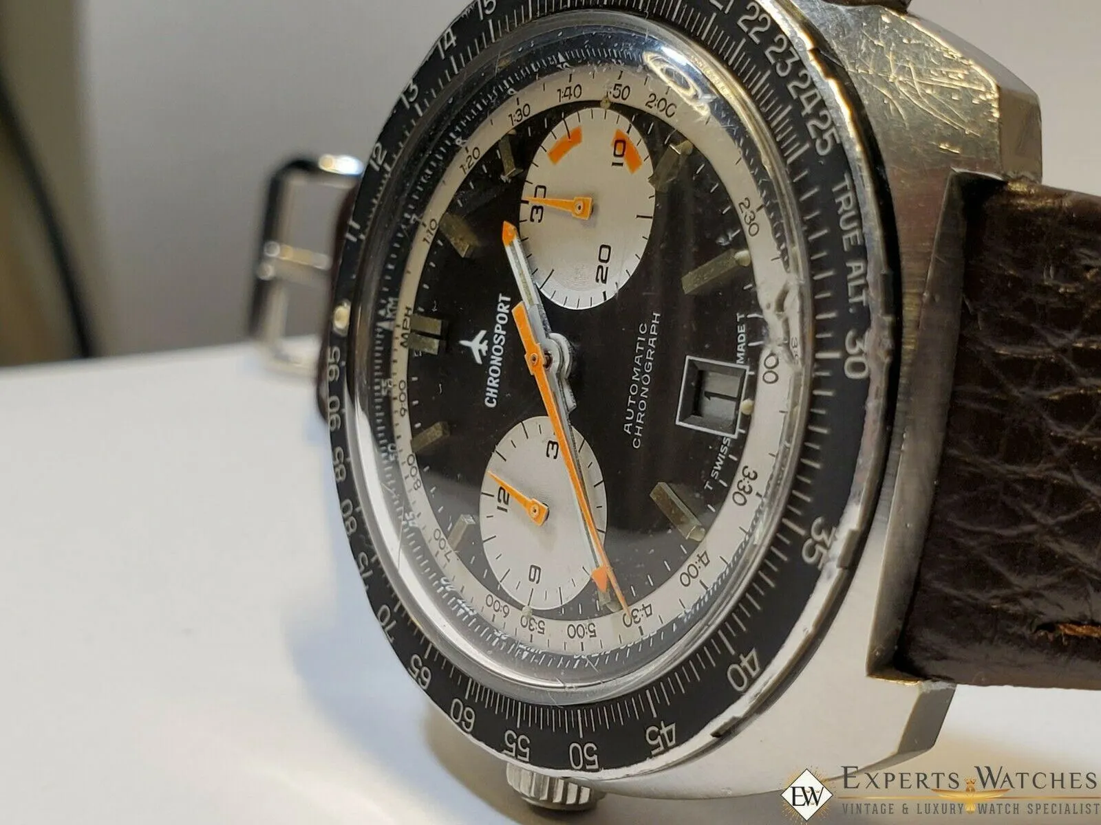 Serviced Vintage ChronoSport Chronograph Automatic Calibre 12 11 Orange Autavias