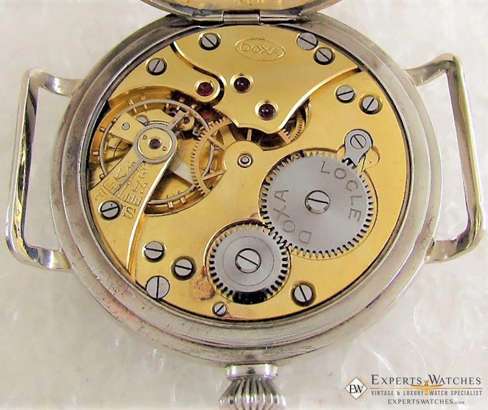 Serviced Vintage DOXA AVIATOR Large Military WWII Big Pilot's Watch 51mm Waffen