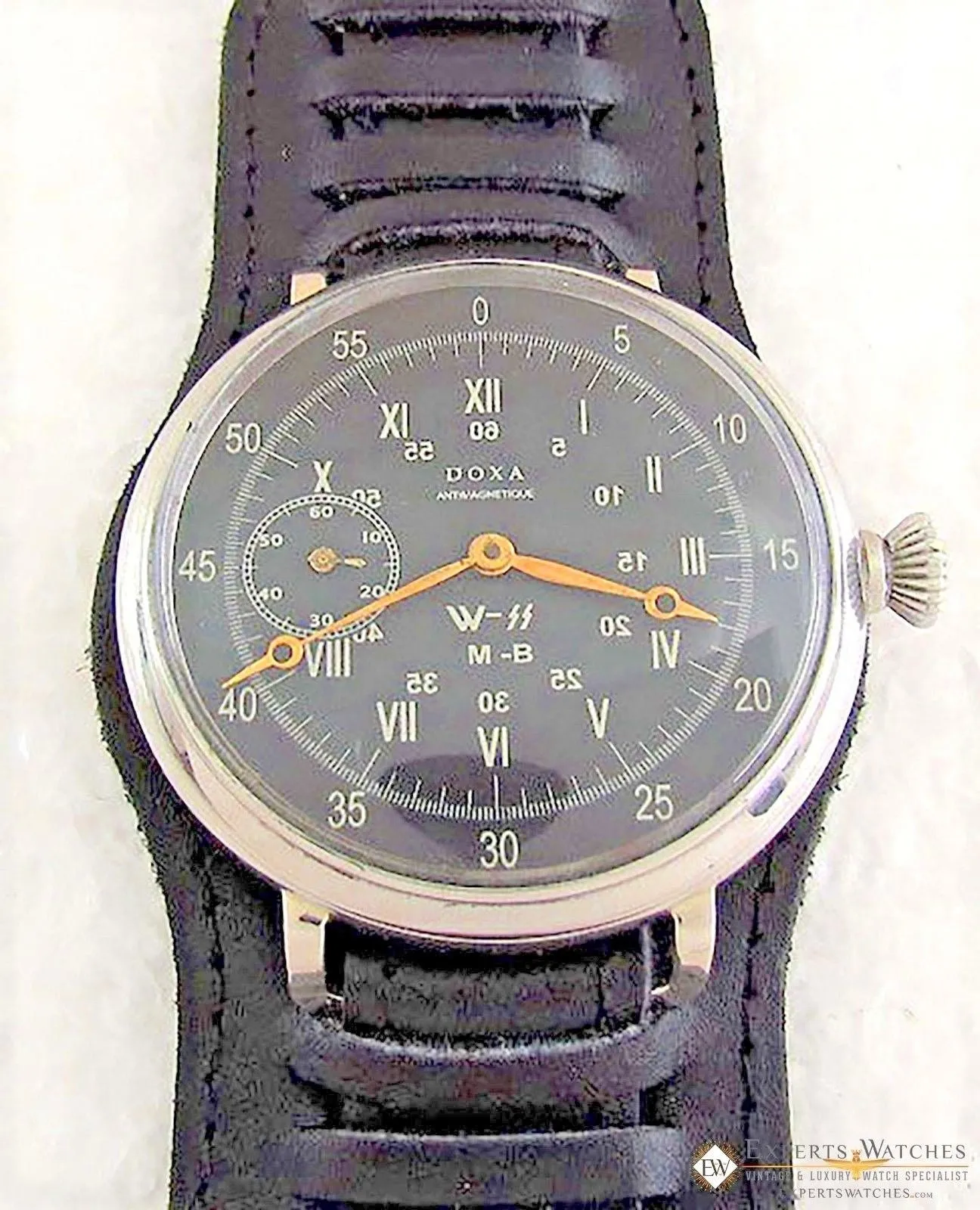 Serviced Vintage DOXA AVIATOR Large Military WWII Big Pilot's Watch 51mm Waffen