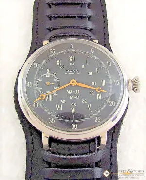 Serviced Vintage DOXA AVIATOR Large Military WWII Big Pilot's Watch 51mm Waffen