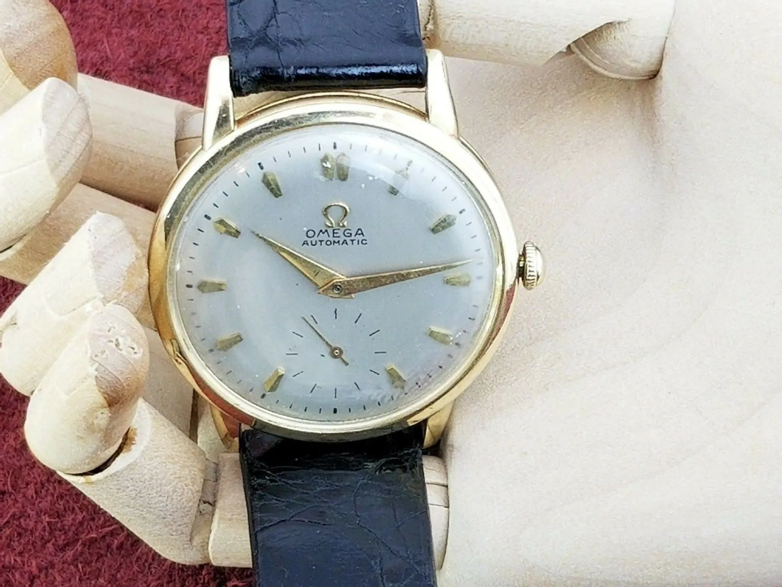 Serviced Vintage Omega F6212 14k Gold Filled 344 Bumper Automatic Watch 1952