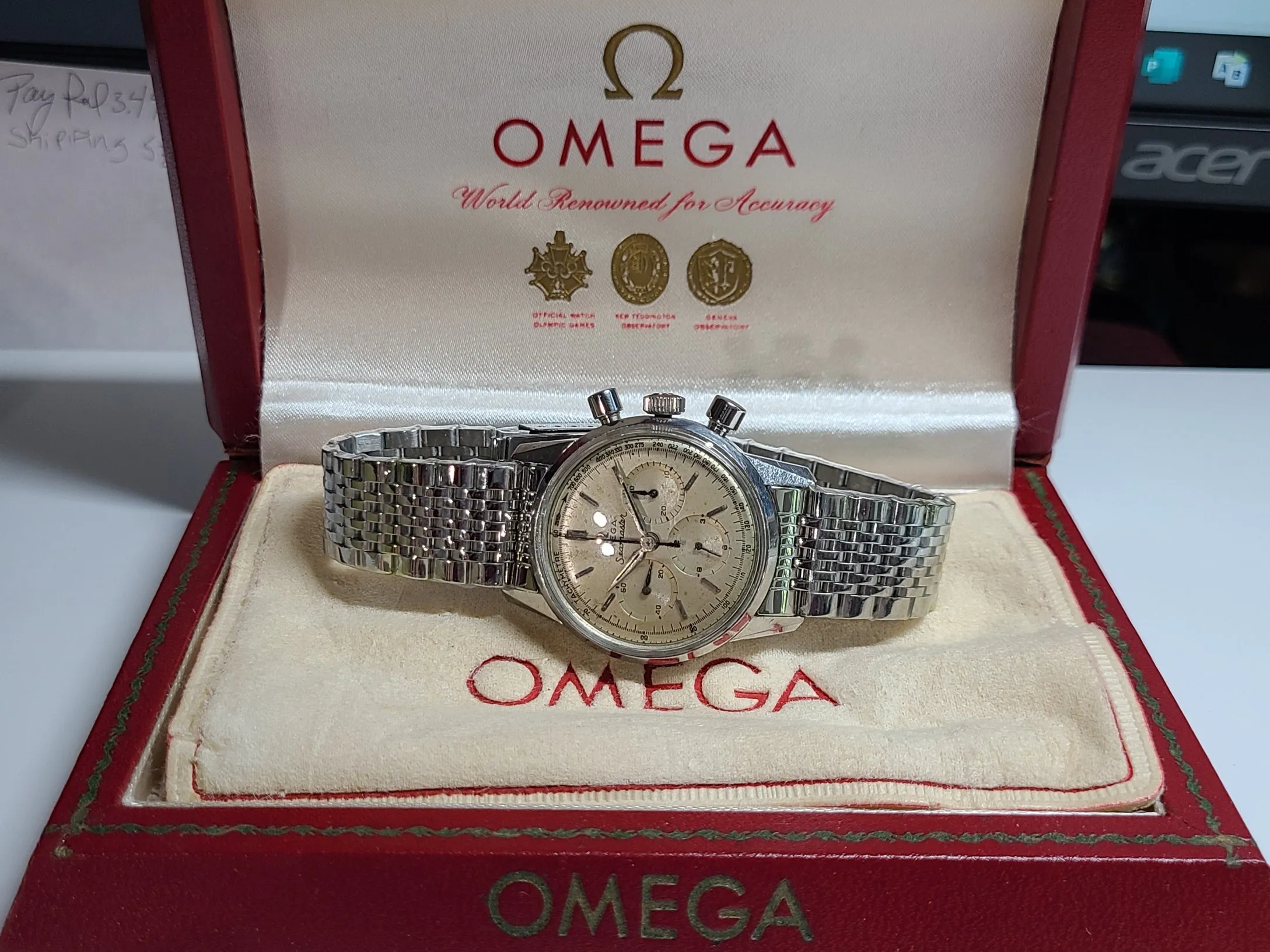 Serviced Vintage Omega SeaMaster Chronograph Cal 321 Watch CK 2947 Box & Papers
