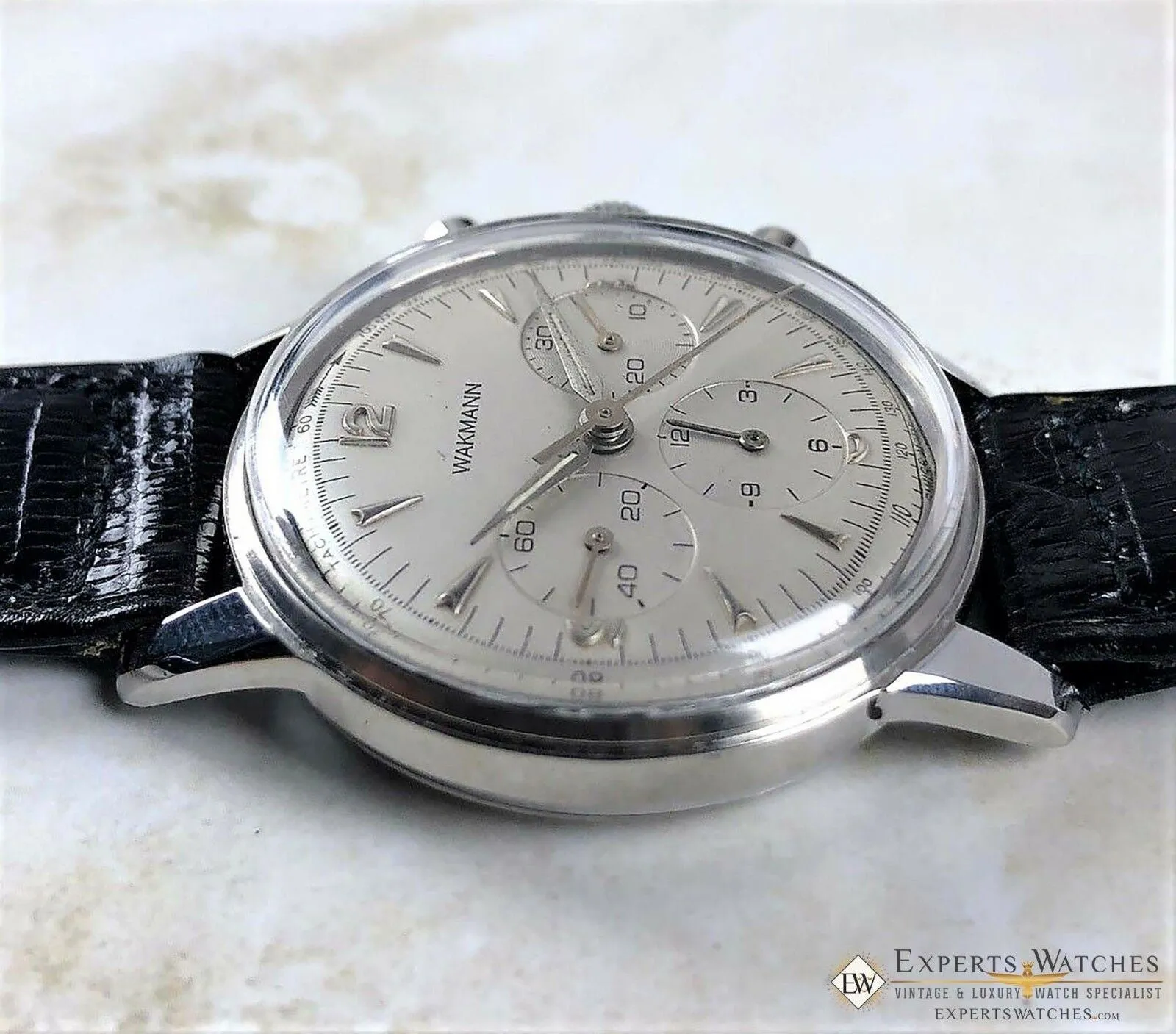 Servinced Vintage Wakmann Breitlilng Chronograph Lemania 1280 321 big eye Watch
