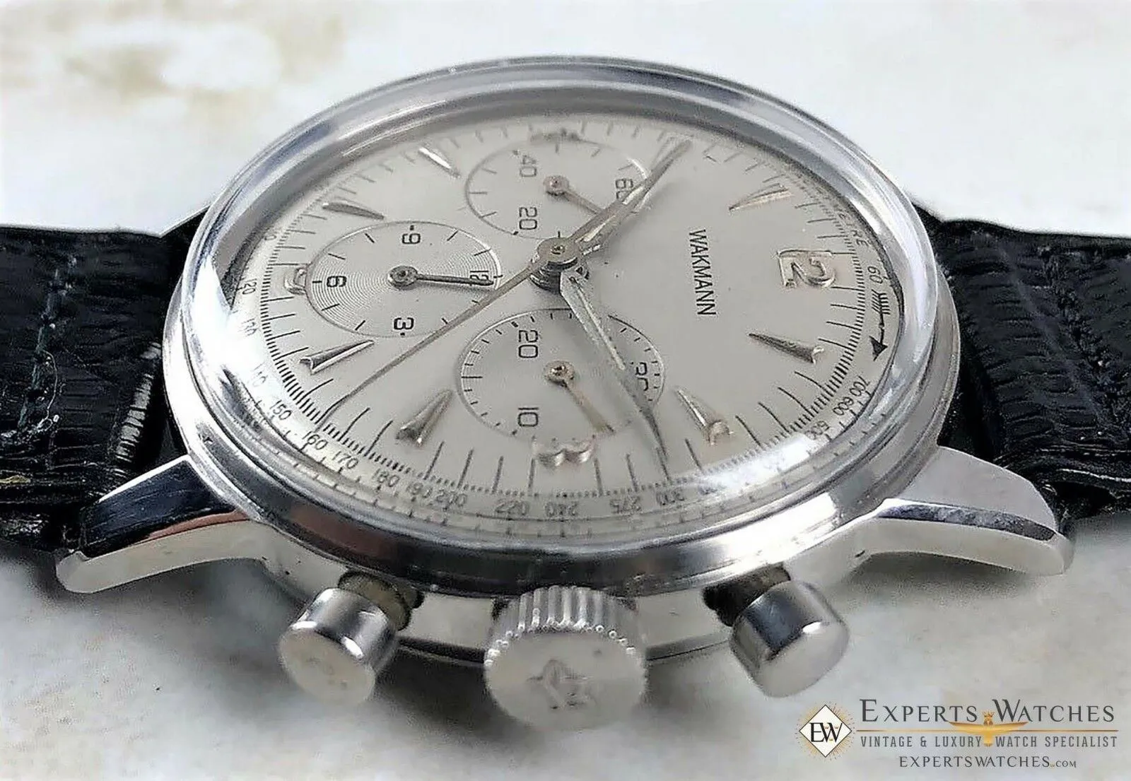 Servinced Vintage Wakmann Breitlilng Chronograph Lemania 1280 321 big eye Watch
