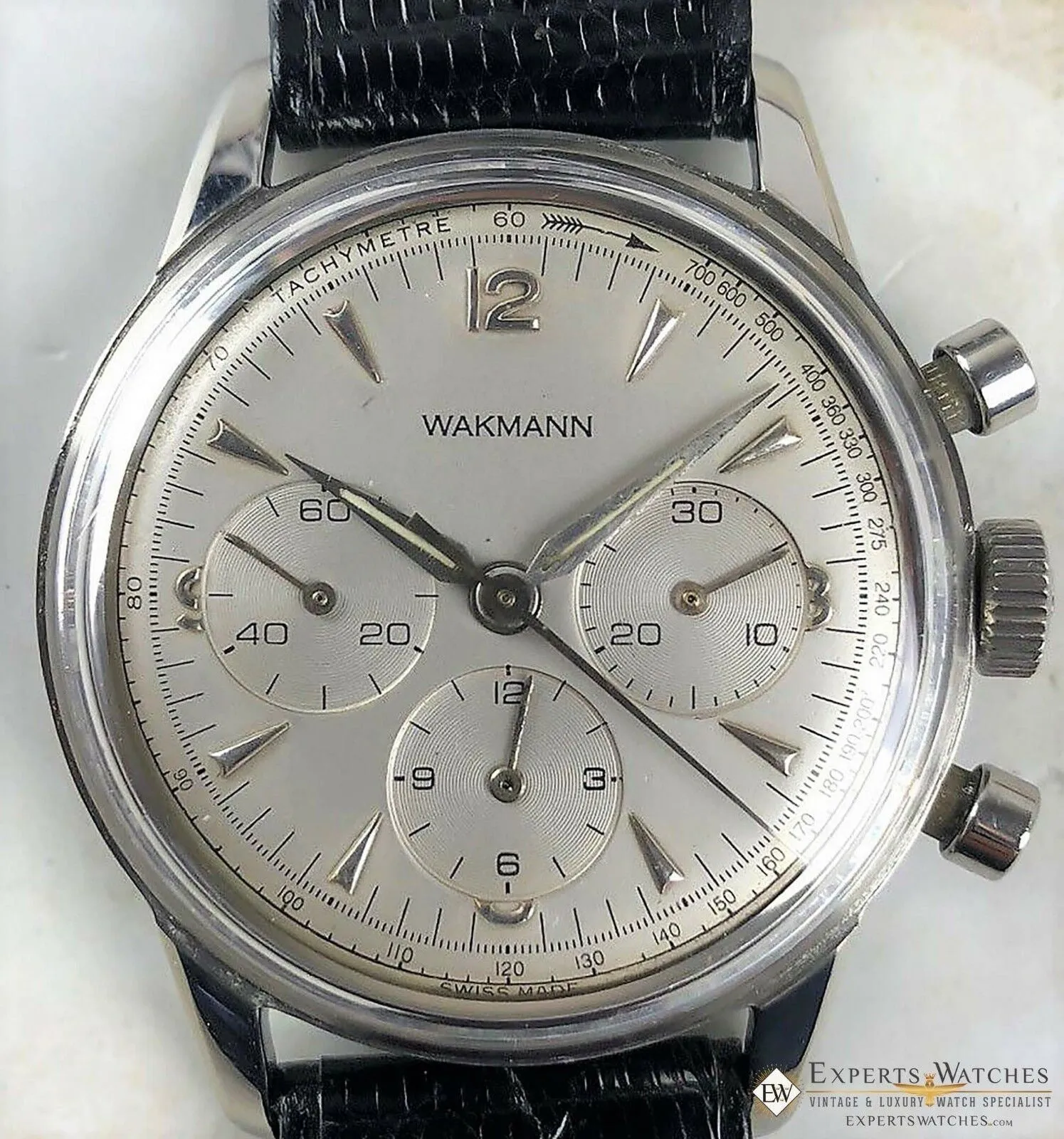 Servinced Vintage Wakmann Breitlilng Chronograph Lemania 1280 321 big eye Watch