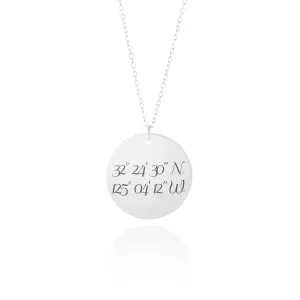 Silver Disc Coordinates Necklace