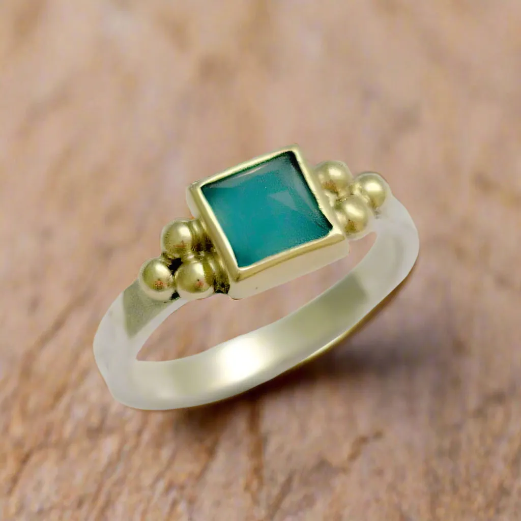 Silver Gold Clear Quartz Ring - Little Angel