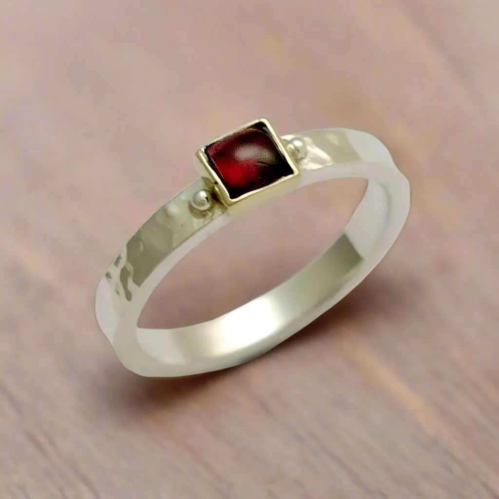 Silver Gold Clear Quartz Ring - Little Angel