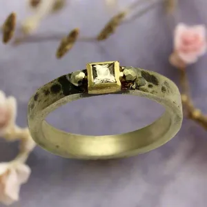 Silver Gold Clear Quartz Ring - Little Angel