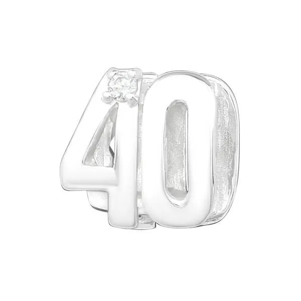 Silver "40" Charm Bead