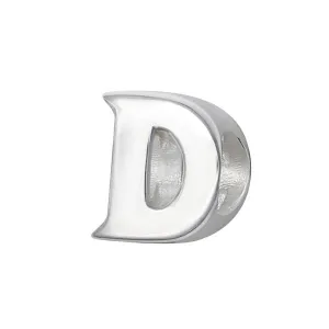Silver "D" Charm Bead