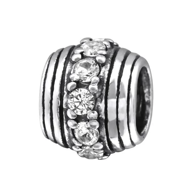 Silver Round Charm Bead