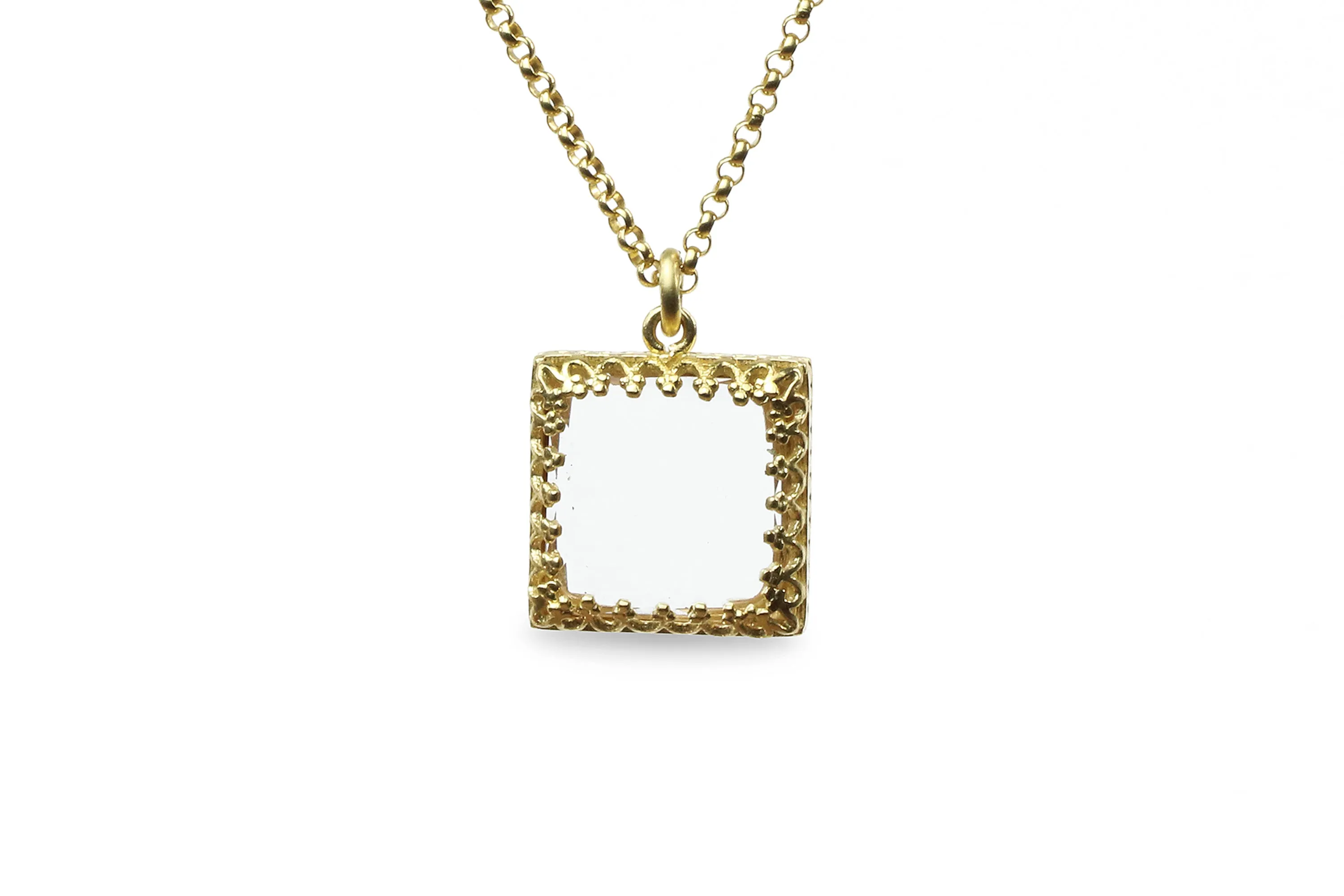 Simple Clear Quartz Necklace in Gold