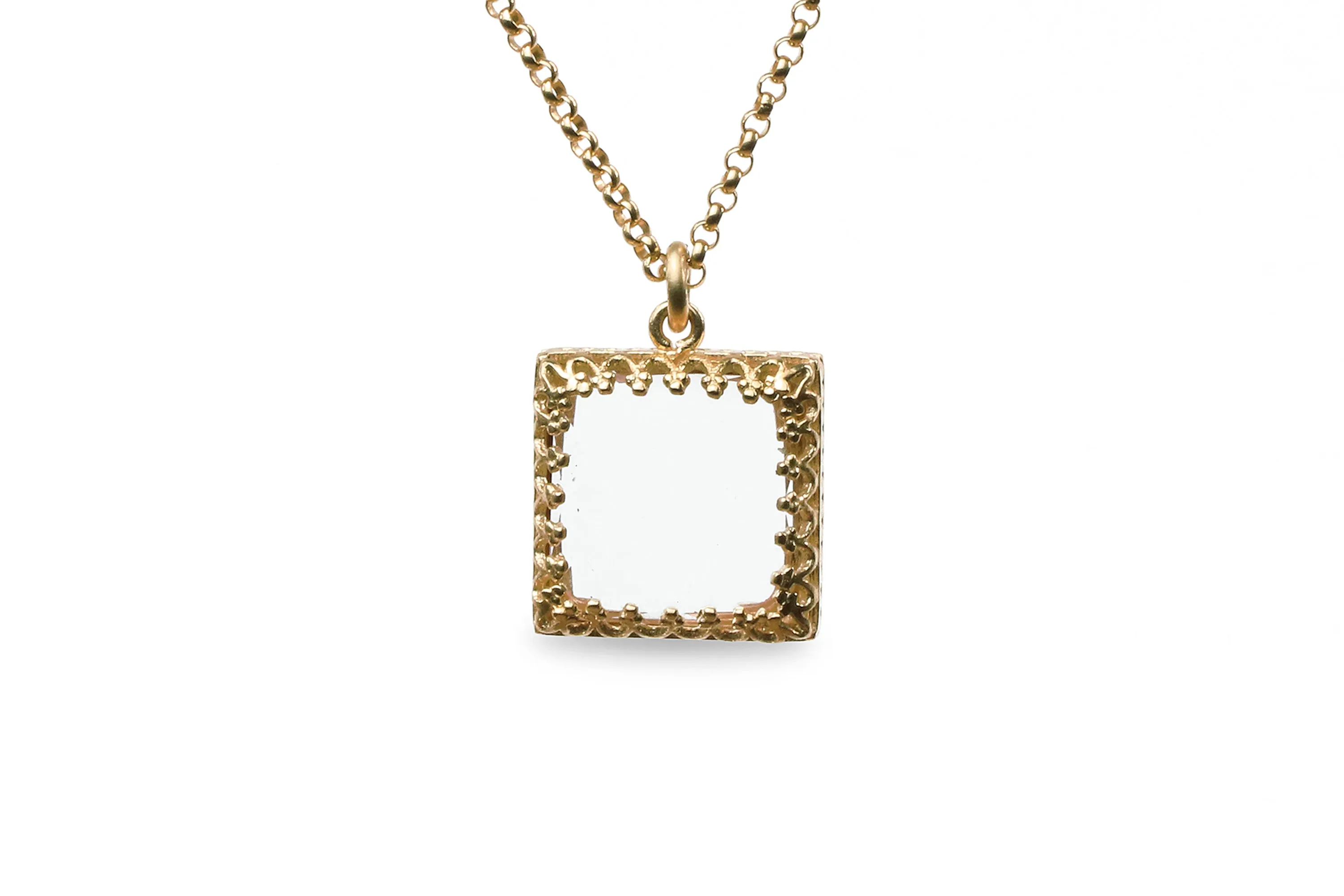 Simple Clear Quartz Necklace in Gold