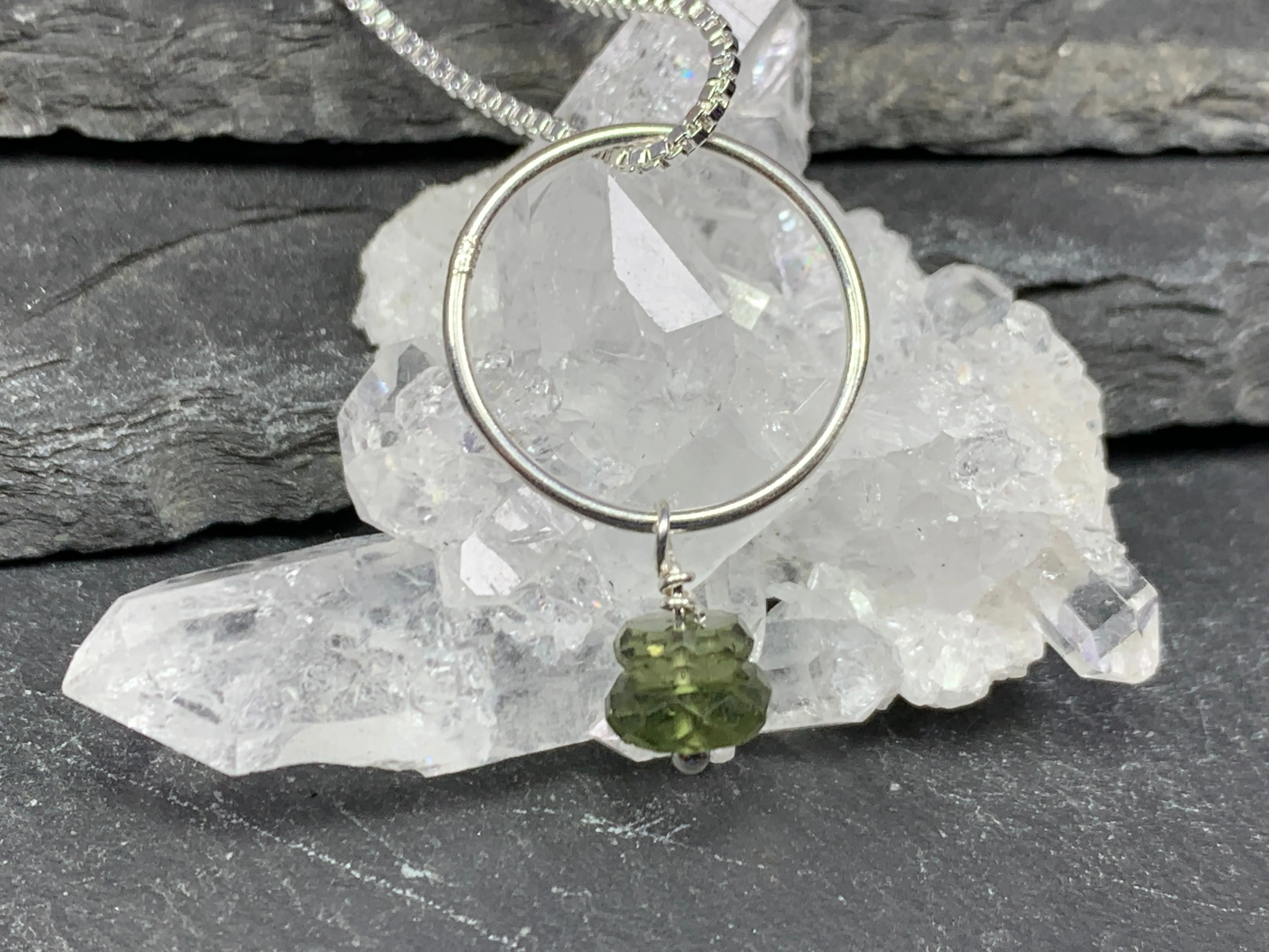 Simplicity pendant with Moldavite