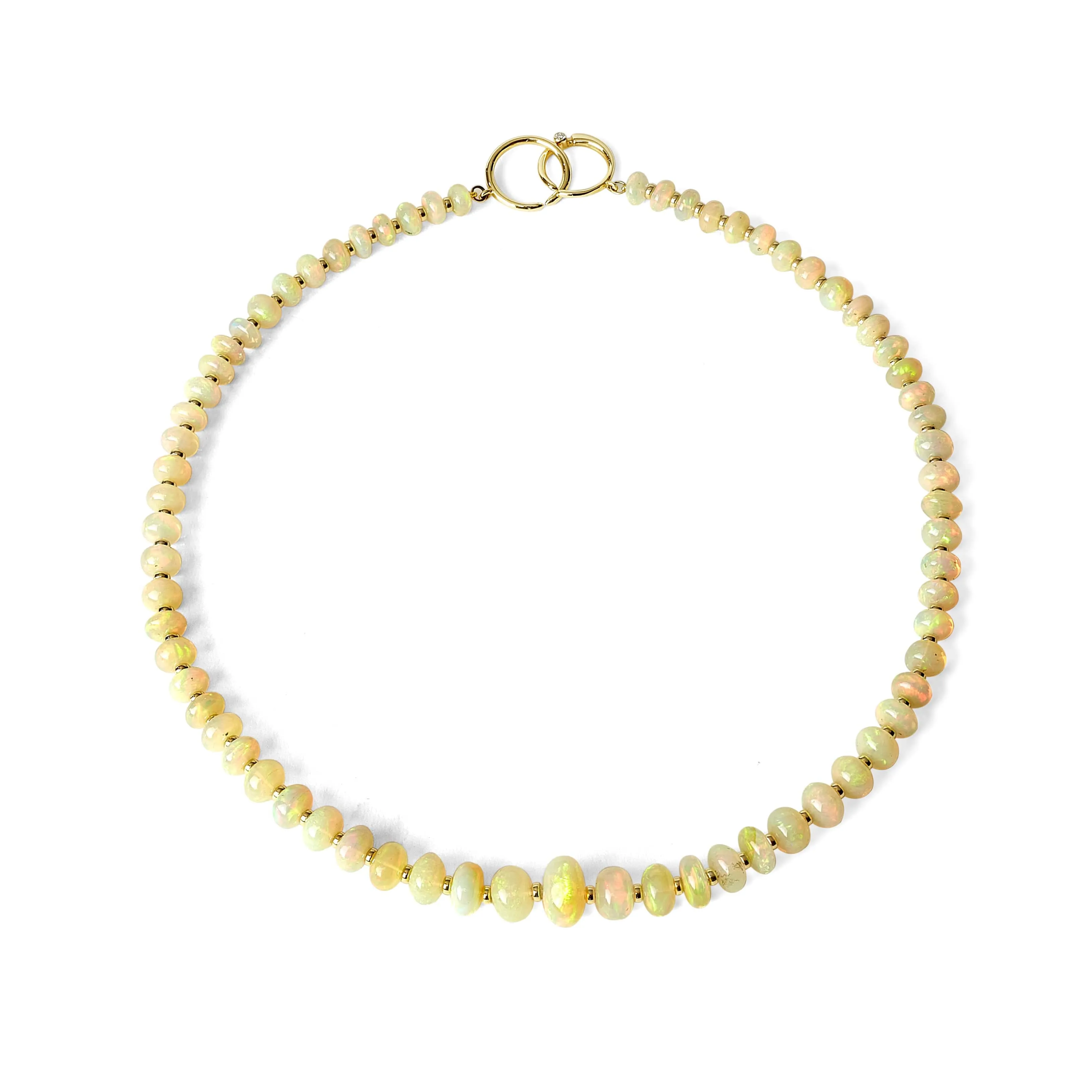 Single Strand Opal Bead Necklace