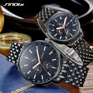 SINOBI Luxury Brand Watch Men Women Watches Stainless Steel