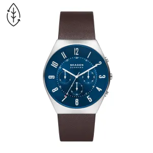 SKAGEN GRENEN CHRONOGRAPH ESPRESSO LEATHER WATCH