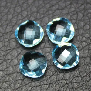 Sky Blue Topaz Quartz Faceted Cushion Beads 8mm 10pc