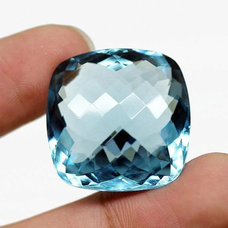 Sky Blue Topaz Quartz Hydro Square Cut Stone Gemstone, 25x25x14mm aprrox