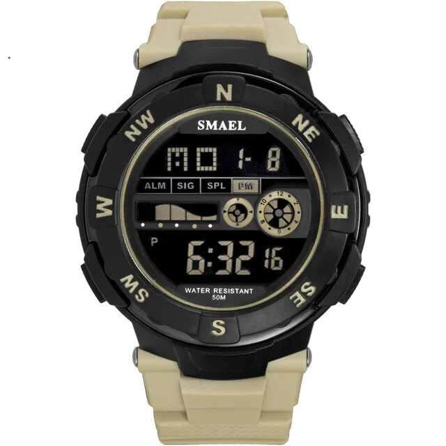 SMAEL Brand Mens Sports Watches Waterproof Digital LED Military Watch Men Fashion Casual Electronics Wristwatches Digital Clock