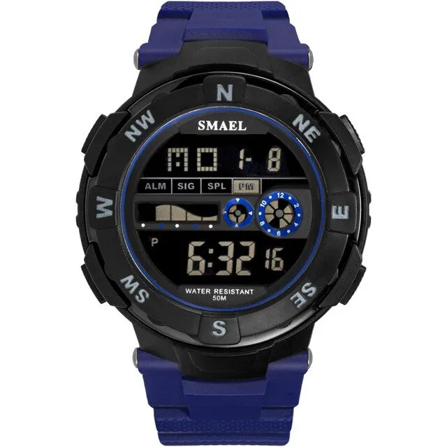SMAEL Brand Mens Sports Watches Waterproof Digital LED Military Watch Men Fashion Casual Electronics Wristwatches Digital Clock
